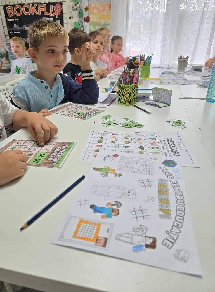 Fotografie de la activitate — Atelier Minecraft educațional — programare prin joc
