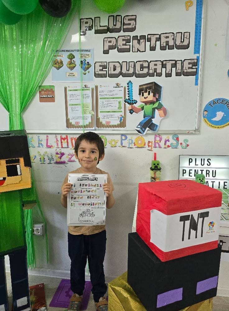 Fotografie de la activitate — Atelier Minecraft educațional — programare prin joc