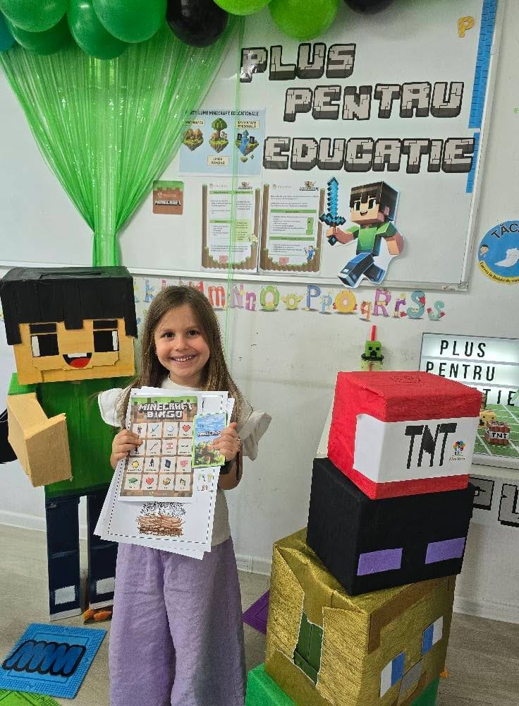 Fotografie de la activitate — Atelier Minecraft educațional — programare prin joc