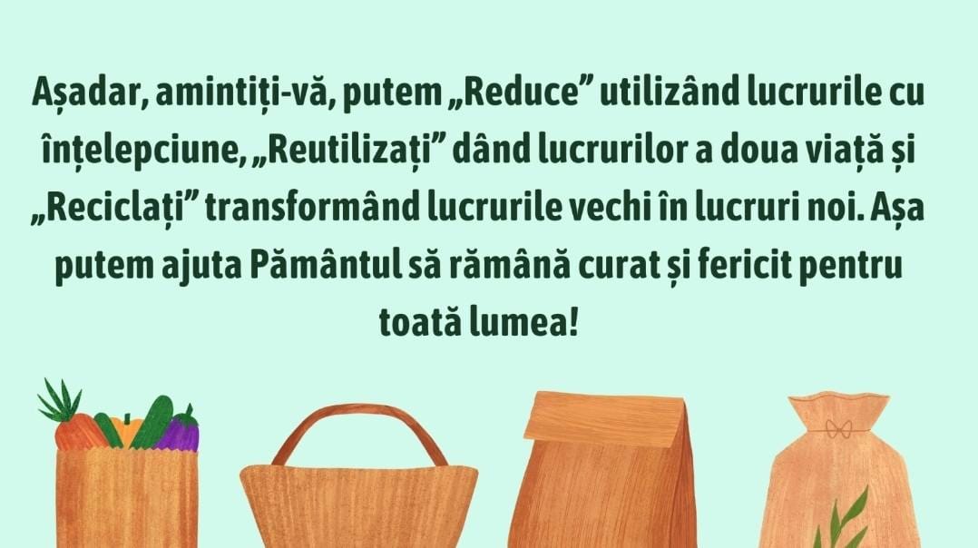 Fotografie de la activitate — Redu, Reutilizează, Reciclează — educație verde pentru cei mici