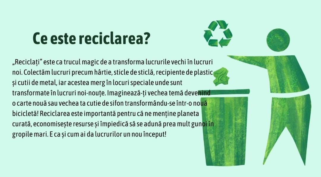 Fotografie de la activitate — Redu, Reutilizează, Reciclează — educație verde pentru cei mici